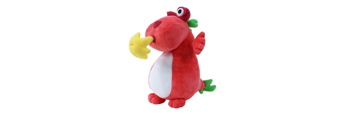 New Custom Cute Red Dragon Soft Plush Stuffed Dog Toy Pet Toy