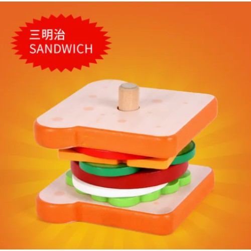 Popular Role Play Wooden Hamburger Sandwich Toys for Kids Popular Role Play Wooden Hamburger Sandwich Toys for Kids