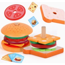 Popular Role Play Wooden Hamburger Sandwich Toys for Kids Popular Role Play Wooden Hamburger Sandwich Toys for Kids