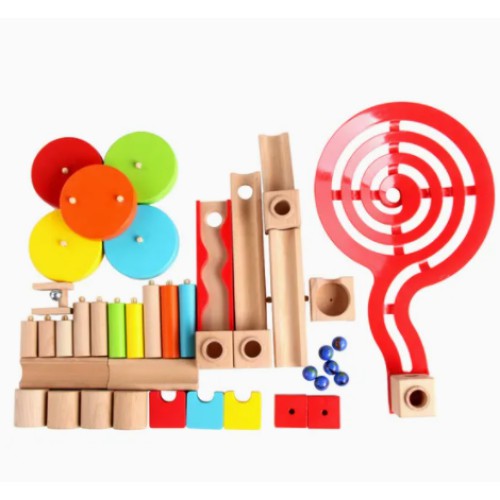 Kids Monstessori Wooden DIY Track Car City Secene Toys Kids Monstessori Wooden DIY Track Car City Secene Toys